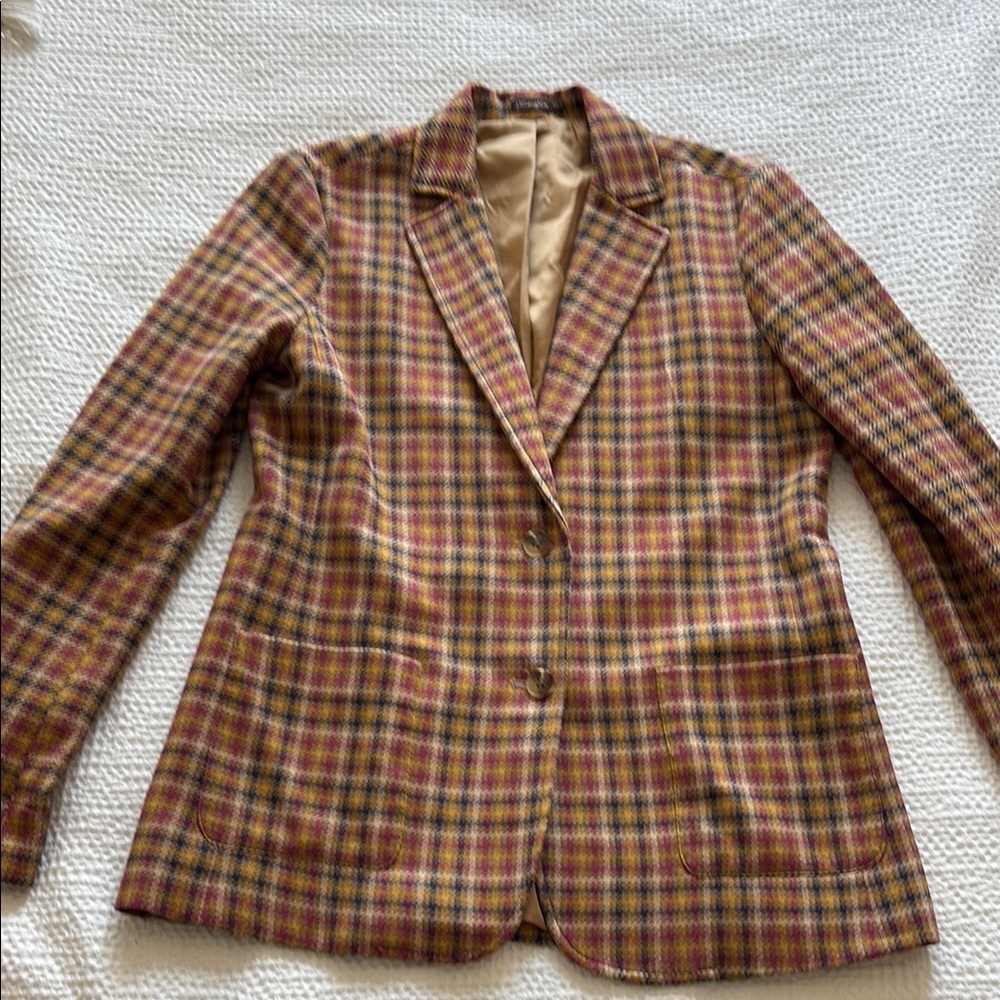 J McLaughlin Red and Yellow Blazer Tailored Suit Jacket